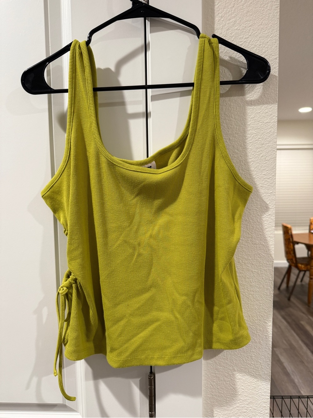 Future Collective-Lime Green Ribb Tank Top - Women's Stylish Scoop Neck